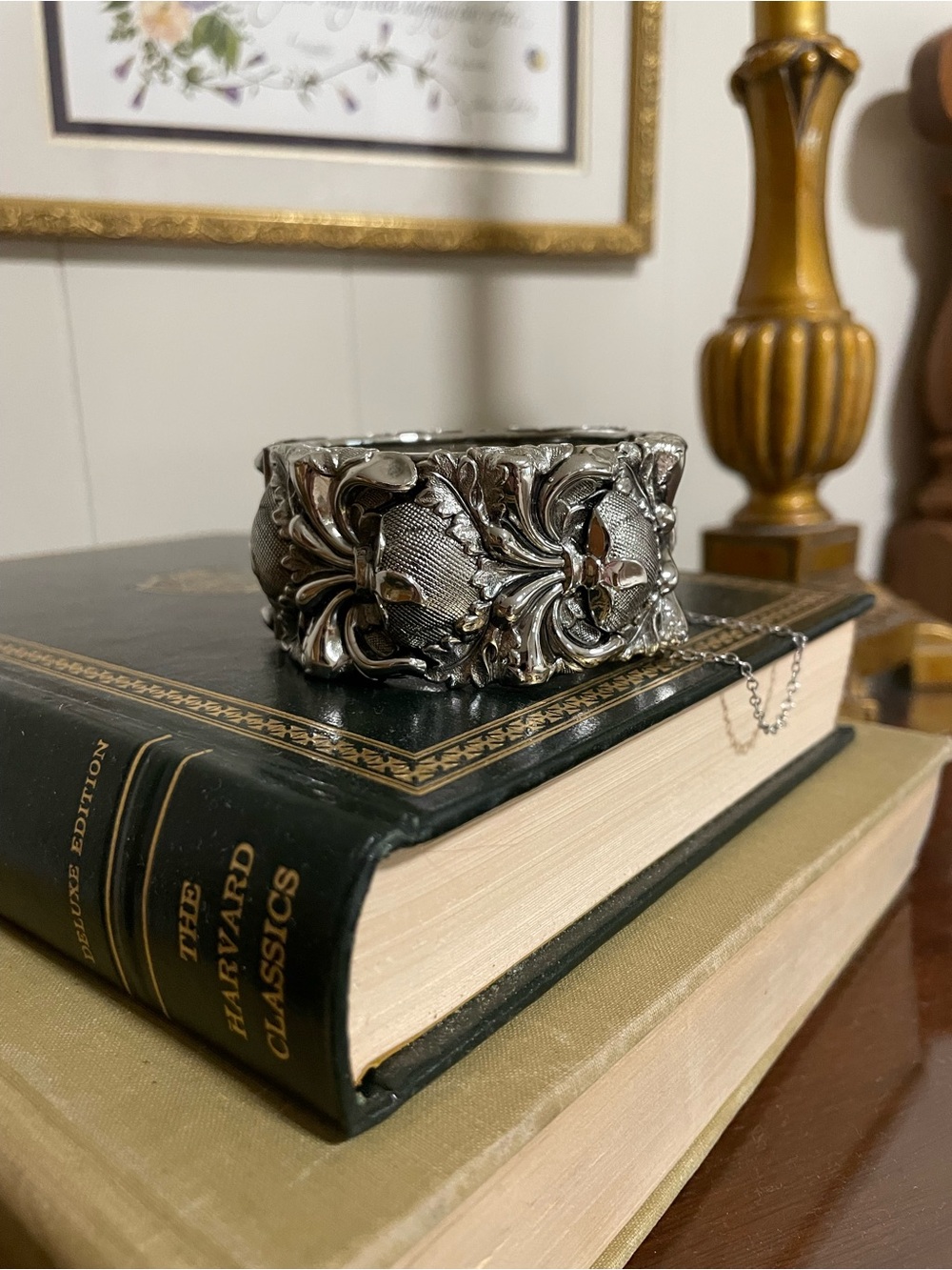 Whiting & Davis Co wide silver cuff